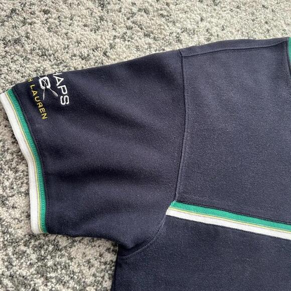 Chaps Ralph Lauren Men's Black V-Neck T-Shirt with Green and - Picture 4 of 7